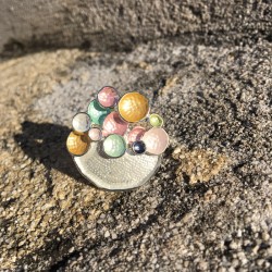 Bague bulles multicolores