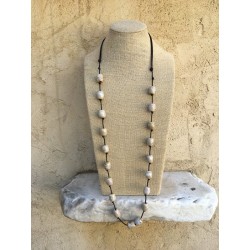 Collier céramique boules ovales