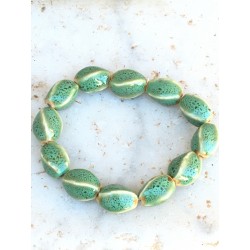 Bracelet céramique (boules allongées torsadées)