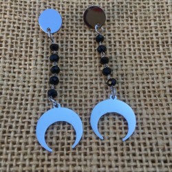 Boucles d'oreilles en acier lune