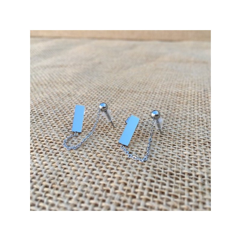 Boucles d'oreilles chaines en acier